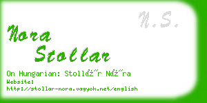 nora stollar business card